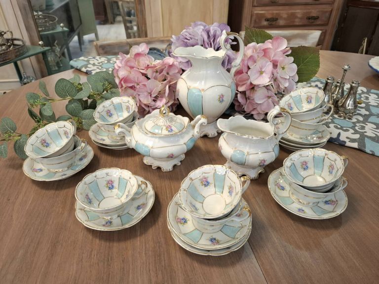 Juego de caf&eacute; porcelana Santa Clara