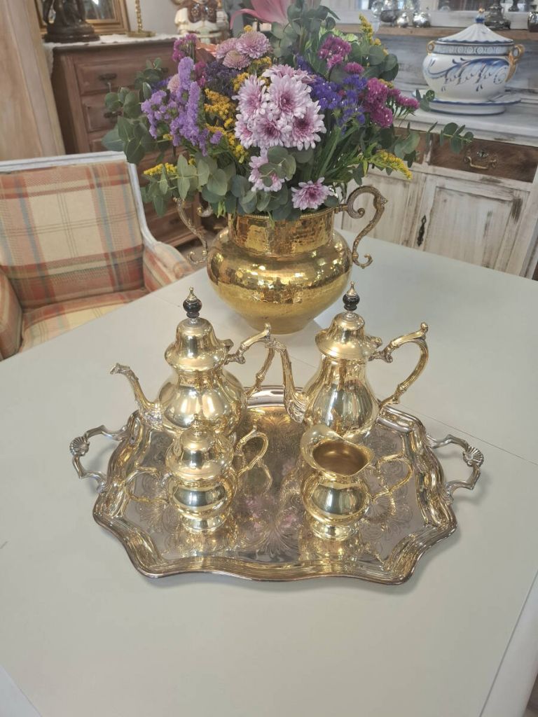 Juego de café y te plateado