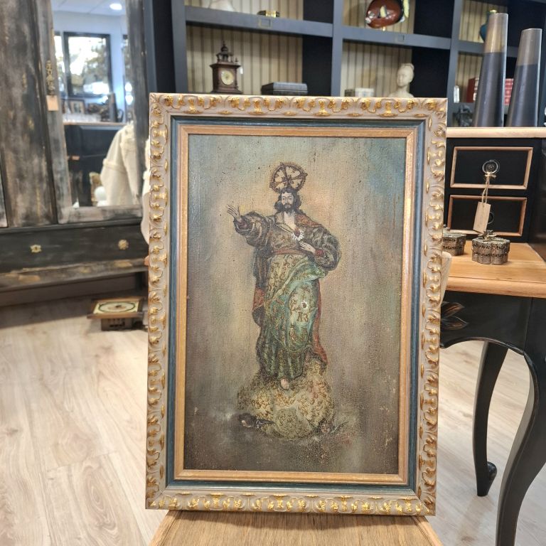 Pintura al &oacute;leo Sagrado Coraz&oacute;n de Jes&uacute;s