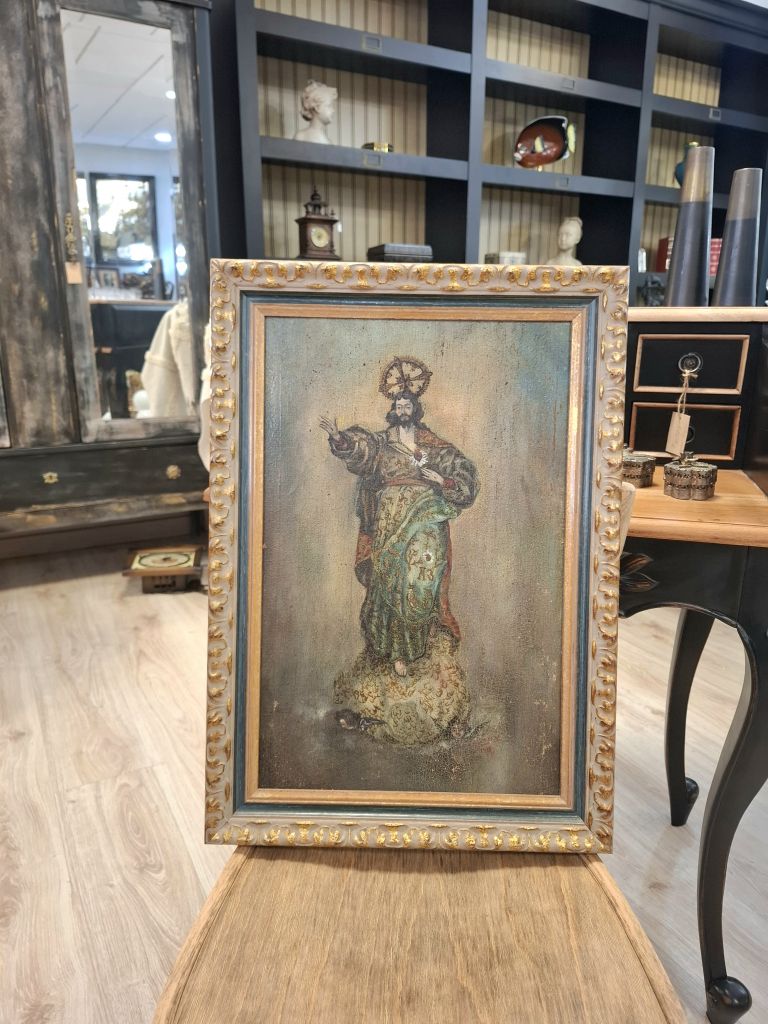 Pintura al &oacute;leo Sagrado Coraz&oacute;n de Jes&uacute;s
