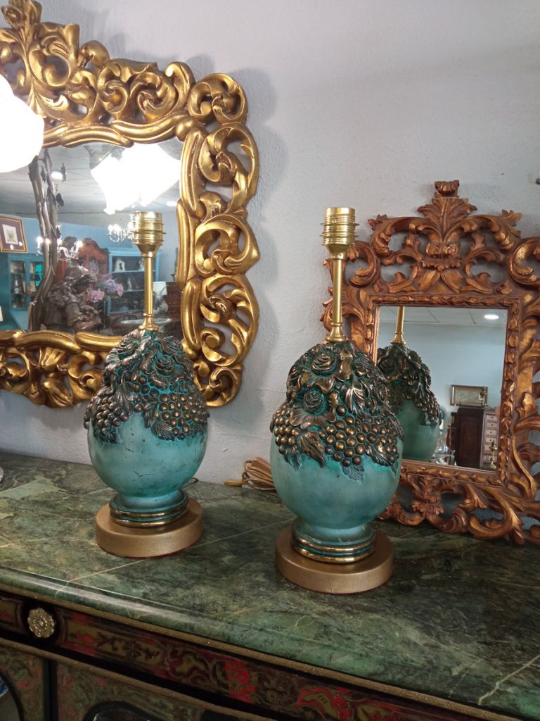 Lámpara sobremesa de bronce