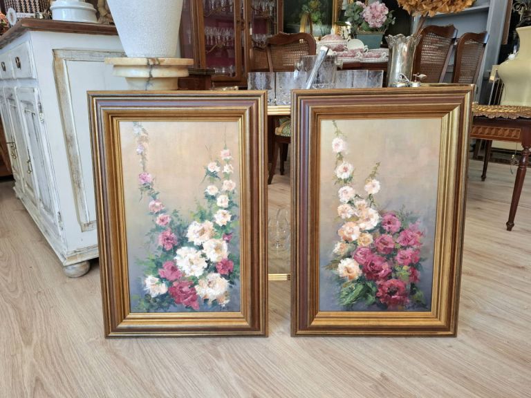 Pareja de bodegones florales