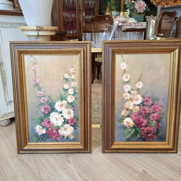 Pareja de bodegones florales