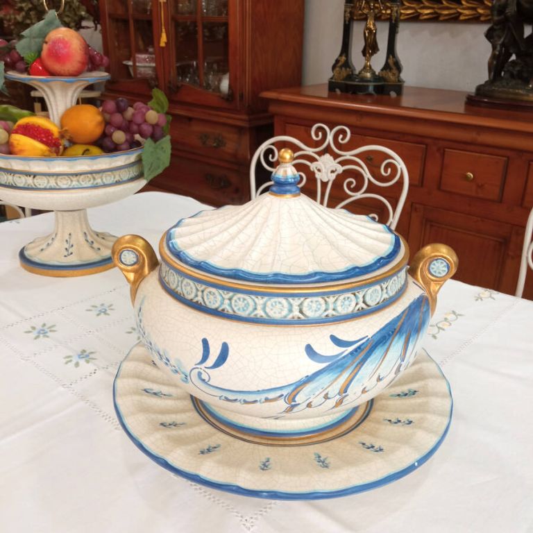 Sopera con plato cerámica Bondia