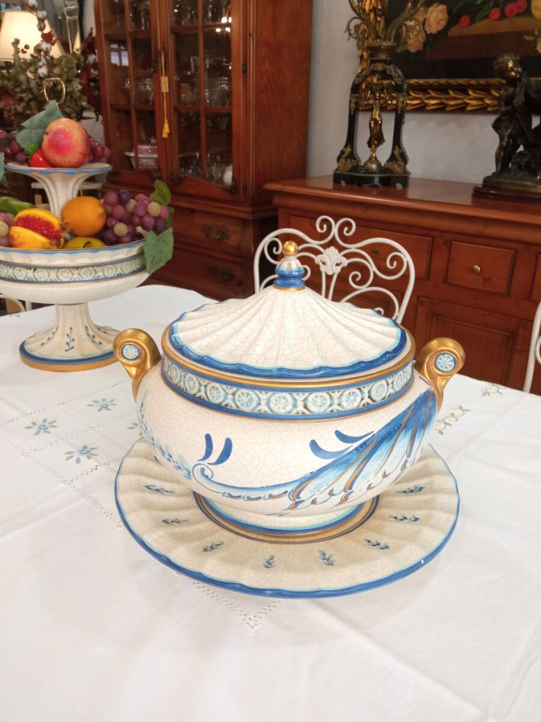 Sopera con plato cerámica Bondia